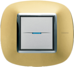 Рамка Bticino Axolute Овал Золото матовое 2-модульная HB4802OSN