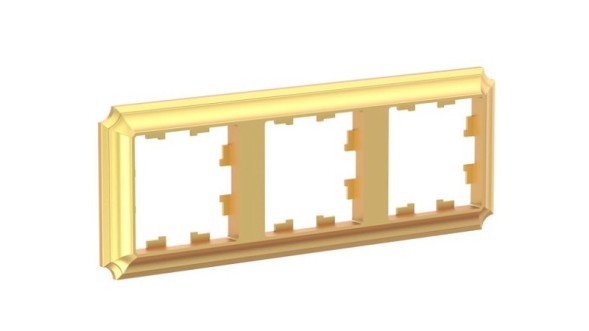 ATN101603 3-постовая РАМКА ЗОЛОТО, AtlasDesign Antique Schneider Electric