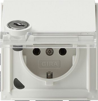 Розетка Gira TX44 Белый с запирающейся на ключ крышкой (однотипные замыкания) 044966