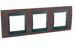 Рамка Schneider Electric Unica Top Табачное дерево / Графит 3 поста MGU66.006.2M4