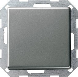 Клавишный выключатель Gira E22 Сталь с самовозвратом перекрестный вертикальный, с тыльной подсветкой 285120