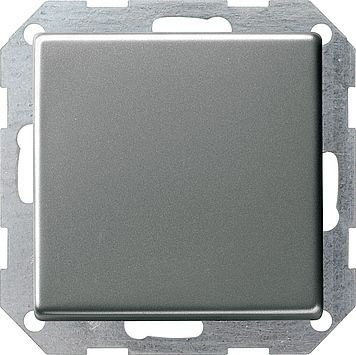 Клавишный выключатель Gira E22 Сталь с самовозвратом перекрестный вертикальный, с тыльной подсветкой 285120