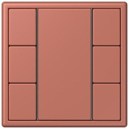 Кнопочный модуль КNX Jung Les Couleurs® Le Corbusier terre sienne brique F 50 с тремя парами кнопок LC503TSA32121