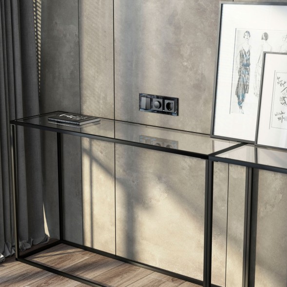 Рамка из стекла на 3 поста Diamant черный Werkel W0031208