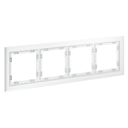 Рамка стеклянная VOLTUM S70 на 4 поста, (белый,матовый,стекло)