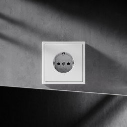 Проходной переключатель встраиваемый VOLTUM S70 двухклавишный 10А, (сталь)