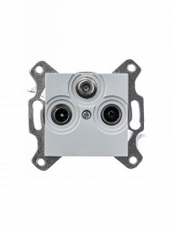 Розетка TV-R-SAT ABB Levit серый единственная 2CHH083303A6016 5011H-A03303 16W