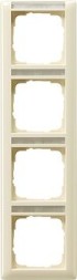Рамка Gira Standard 55 Кремовый глянец, с полем для надписи 4 поста вертикальная 111401
