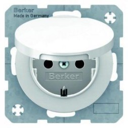 Штепсельная розетка Berker R.1 белый глянцевый SCHUKO с откидной крышкой 47512089