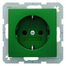 Штепсельная розетка Berker R.1 зеленый, матовый SCHUKO 47431913