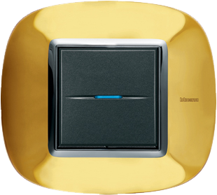 Рамка Bticino Axolute Овал Золото 2-модульная HB4802OR