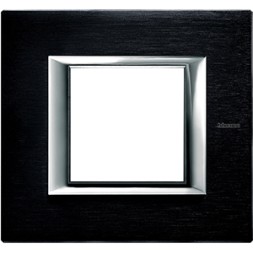 Рамка Bticino Axolute Квадрат Антрацит 2-модульная HA4802XS