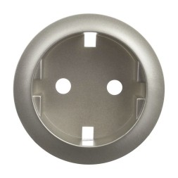 Лицевая панель розетки Legrand Celiane титан 2к+З немецкий стандарт 068431
