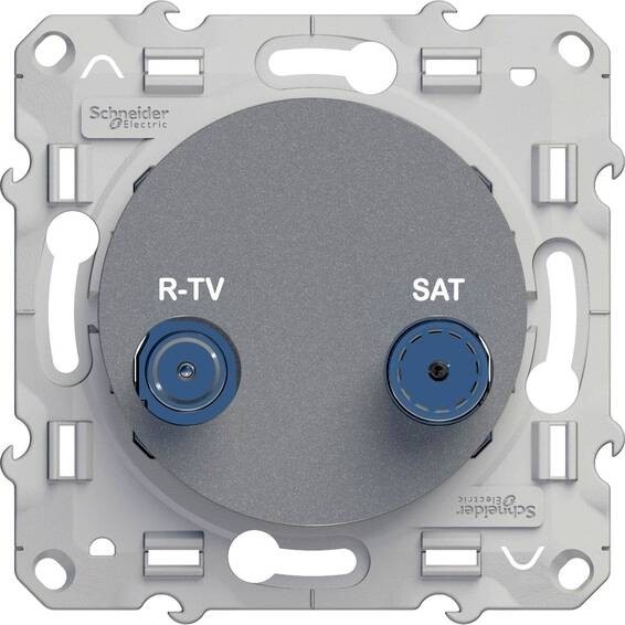 Розетка R-TV\SAT Schneider Electric Odace алюминий проходная S53R456