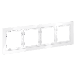 Рамка стеклянная VOLTUM S70 на 4 поста, (белый, стекло)