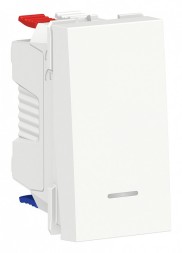 Переключатель Schneider Electric Unica Modular Белый 1-клавишный, с нейтралью, сх.6а, 1 Модуль NU310318S