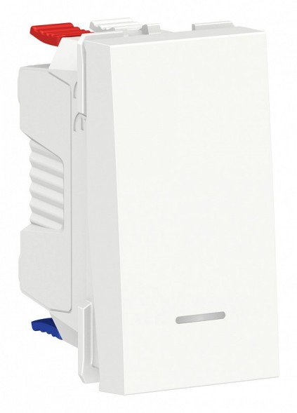 Переключатель Schneider Electric Unica Modular Белый 1-клавишный, с нейтралью, сх.6а, 1 Модуль NU310318S