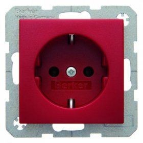 Штепсельная розетка Berker R.1 красный, матовый SCHUKO 47431912