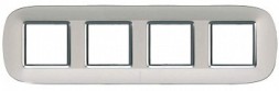 Рамка Bticino Axolute Овал Серебро 2+2+2+2 модуля HB4802M4SAN