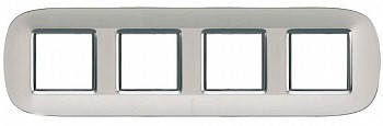 Рамка Bticino Axolute Овал Серебро 2+2+2+2 модуля HB4802M4SAN