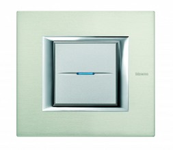 Рамка Bticino Axolute Квадрат Алюминий 2-модульная HA4802XC