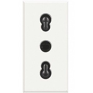 Розетка Bticino Axolute Белый 2К+З, 10/16 А 250 В~ с экранированными контактами HD4180