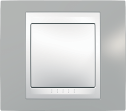 Рамка Schneider Electric Unica Хамелеон Серый / Белый 1 пост MGU6.002.865