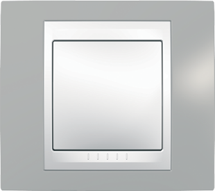 Рамка Schneider Electric Unica Хамелеон Серый / Белый 1 пост MGU6.002.865