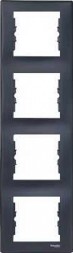 Рамка Schneider Electric Sedna Графит 4 поста вертикальная SDN5802070