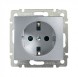 Розетка Legrand Valena Алюминий 1-ая с/з с защитными шторками 770121