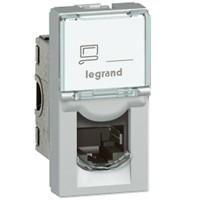 Розетка RJ45 Legrand Mosaic алюминий FTP кат6 1мод 079462