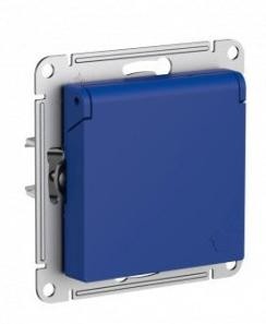 ATN001146 Atlasdesign РОЗЕТКА с заземл. со шторк. с крышкой, 16А, IP20, механизм Аквамарин Schneider Electric