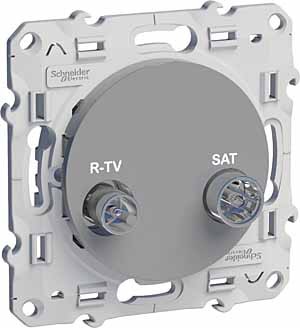 Розетка R-TV\SAT Schneider Electric Odace алюминий индвидуальная S53R454