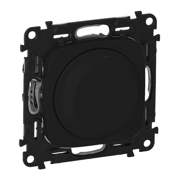 Светорегулятор Legrand Etika антрацит поворотный без нейтрали 300Вт 672619