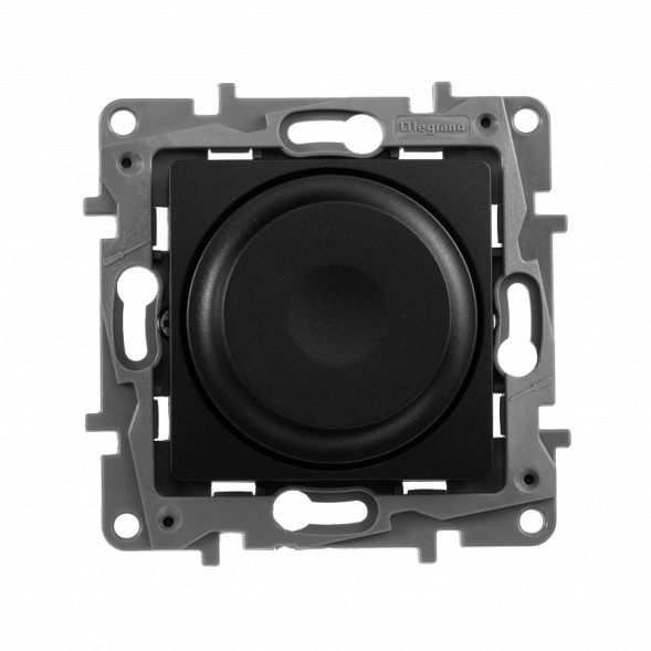 Светорегулятор Legrand Etika антрацит поворотный без нейтрали 300Вт 672619