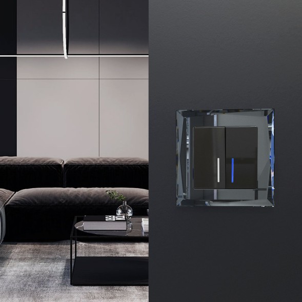 Рамка из стекла на 1 пост Diamant черный Werkel W0011208