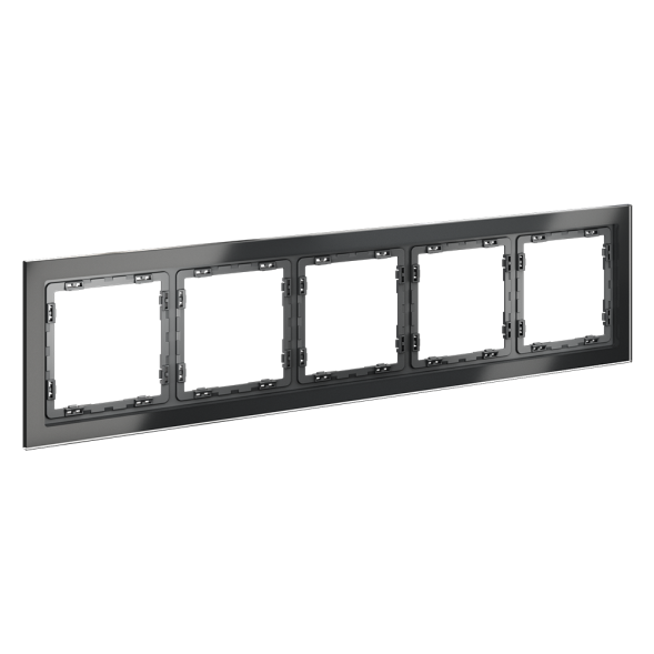 Рамка стеклянная VOLTUM S70 на 5 постов, (графит, стекло)