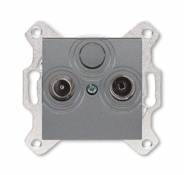 Розетка TV-R ABB Levit сталь проходная 7дБ 2CHH083607A6069 5011H-A03607 69W