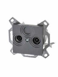 Розетка TV-R ABB Levit сталь проходная 7дБ 2CHH083607A6069 5011H-A03607 69W