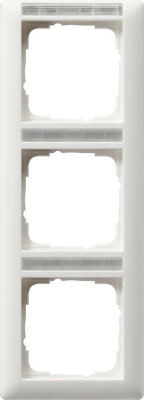 Рамка Gira Standard 55 Белый матовый с полем для надписи 3 поста вертикальная 110327