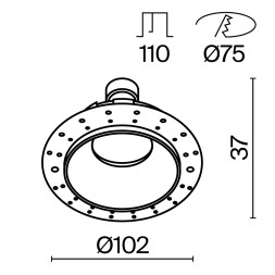 Встраиваемый светильник Technical DL051-U-2WB
