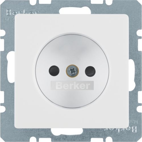 Штепсельная розетка Berker Q.1 полярная белизна с эффектом бархата, без защитного контакта с защитой от детей 6167336089