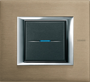 Рамка Bticino Axolute Квадрат Титан 2-модульная HA4802NX