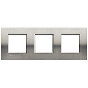 Рамка Bticino LivingLight Квадрат Фактурная сталь 2+2+2 модуля LNA4802M3ACS