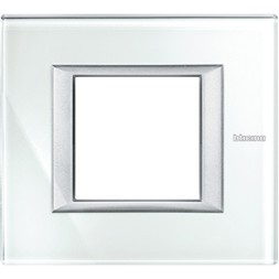 Рамка Bticino Axolute Квадрат Белый Whice 2-модульная HA4802VSW