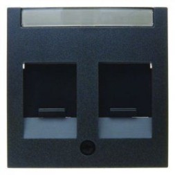 Центральная панель Berker R.1 антрацит, матовый с заслонками от пыли и полем для надписи 11811606