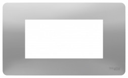 Рамка Schneider Electric Unica Modular Алюминий 4 поста-модуля NU210430