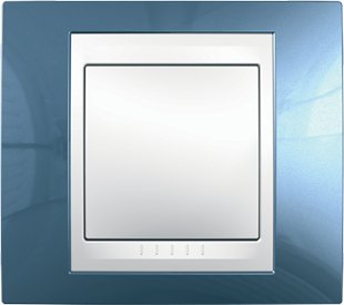 Рамка Schneider Electric Unica Хамелеон Голубой лед / Белый 1 пост MGU6.002.854