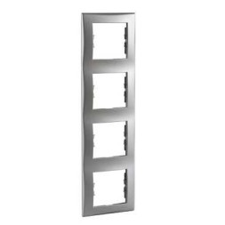 Рамка Schneider Electric Sedna Алюминий 4 поста вертикальная SDN5802060