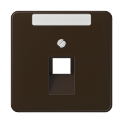 Накладка Jung CD серия коричневая 1-ой наклонной ТЛФ/комп розетки с полем для надписи CD569-1NAUABR